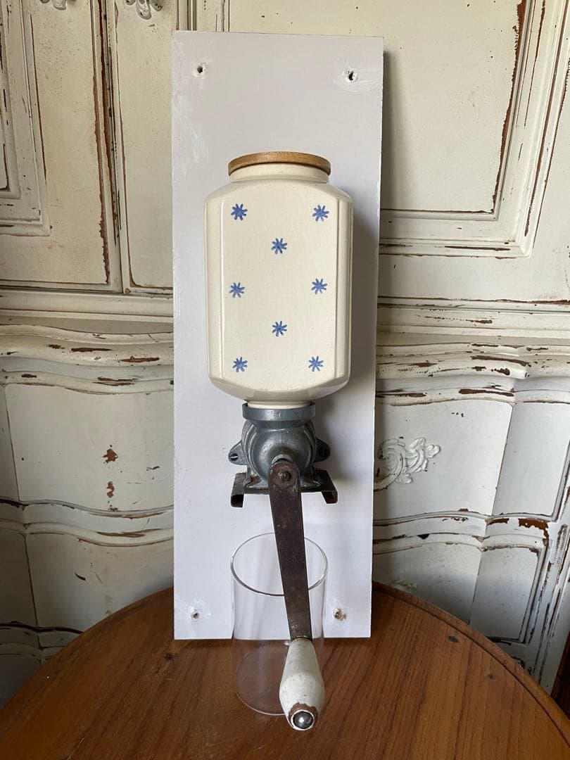 フランス　アンティーク 壁掛け　コーヒーミル　グラインダー 陶器　ドット　星 Amazon | フランス アンティーク 壁掛け コーヒーミル グラインダー