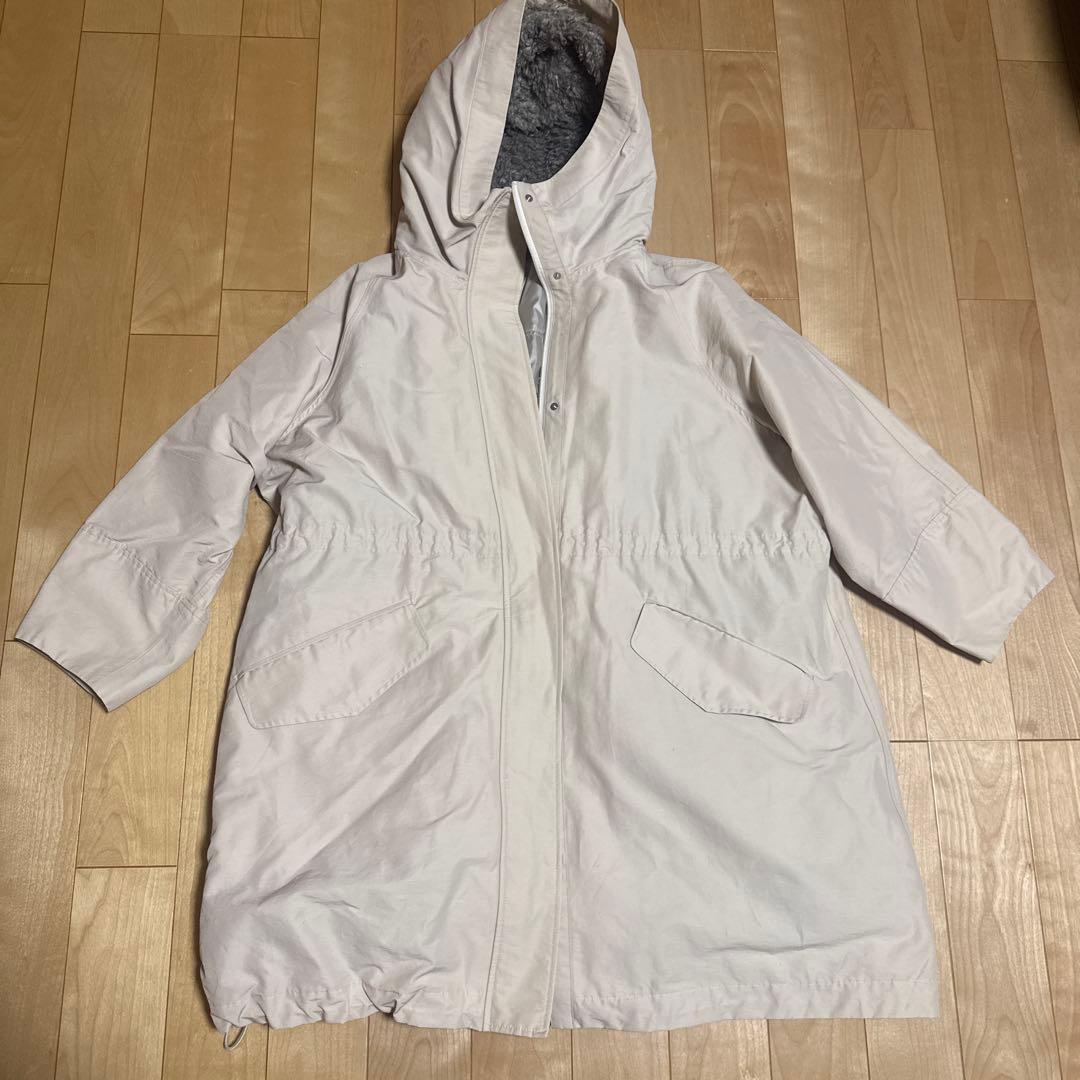 美品！ダーマコレクション2wayフーデットコート ボアライナー付き M