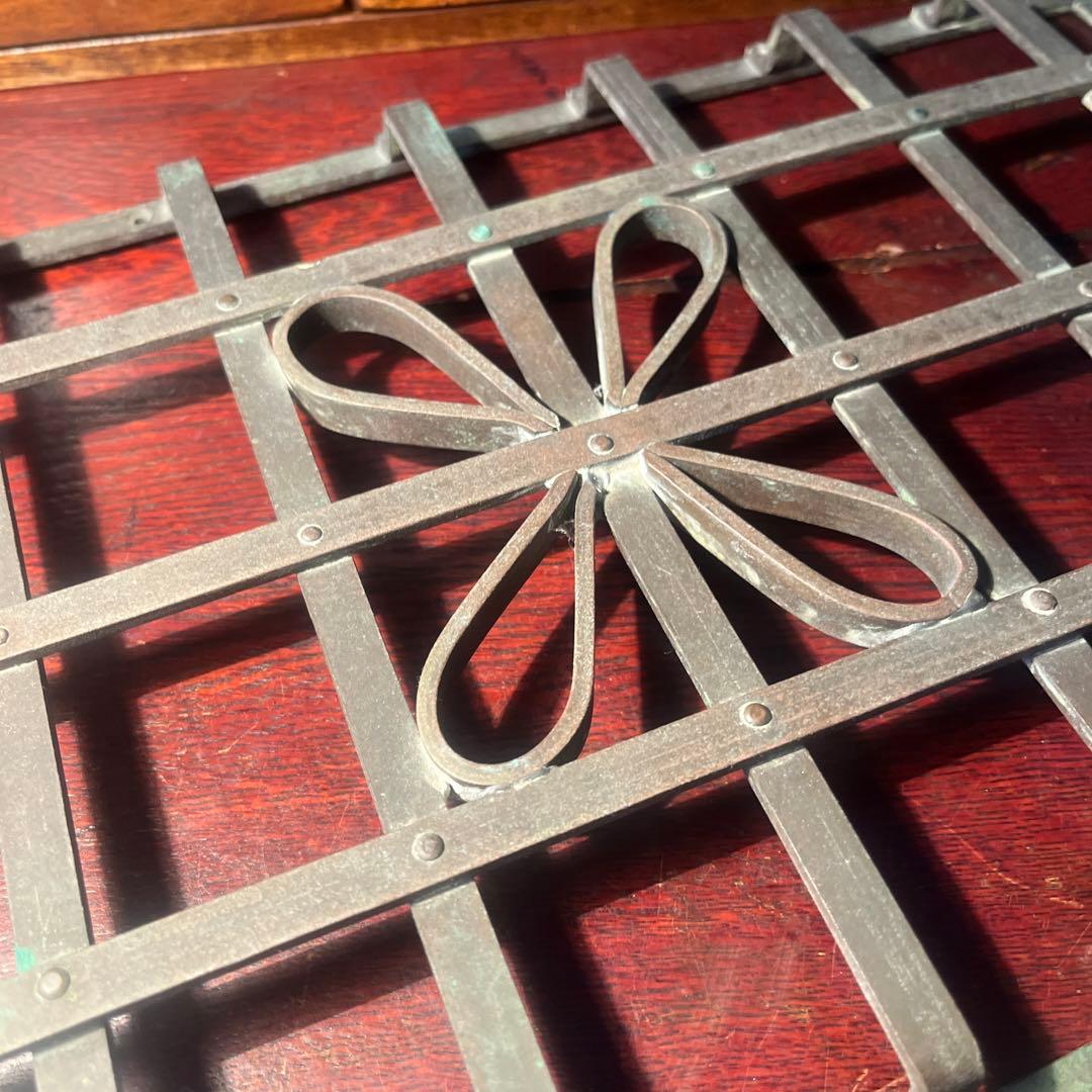 昭和レトロ アンティーク ヴィンテージ シャビー アイアン 窓格子 面