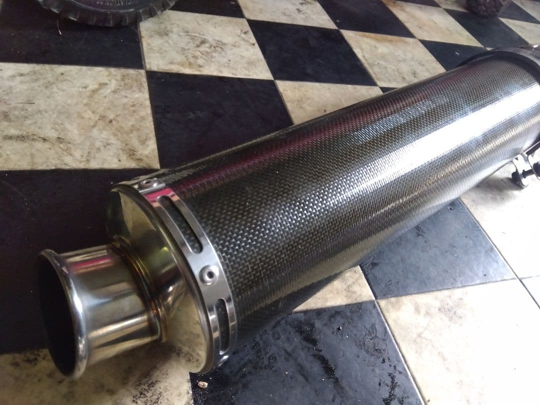 美品OVER USA オーバーレーシング　カーボンサイレンサー　60.5φ