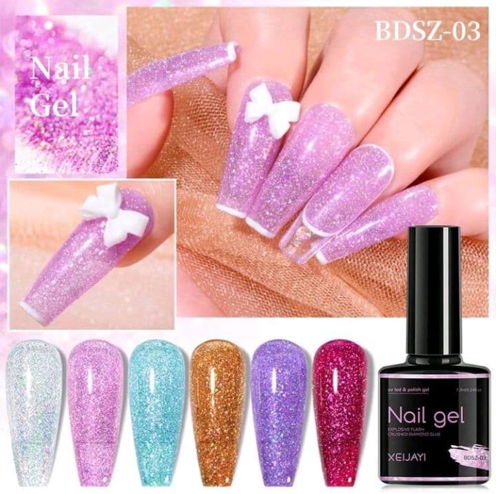 フラッシュ ダイヤモンドカラージェル 8色セット 反射ジェルネイル