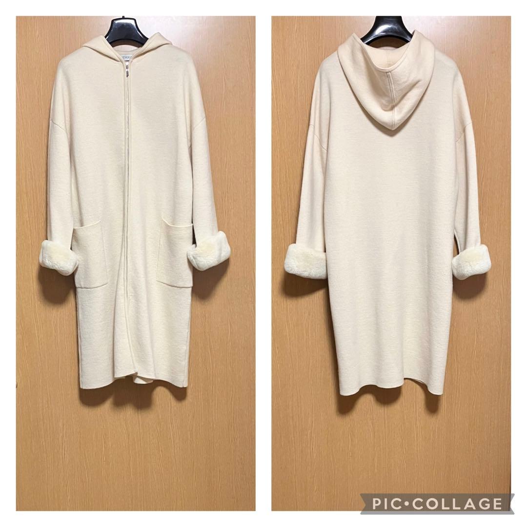 美品 ネミカ 2way カーディガン ニット レッキスラビットファー アウター