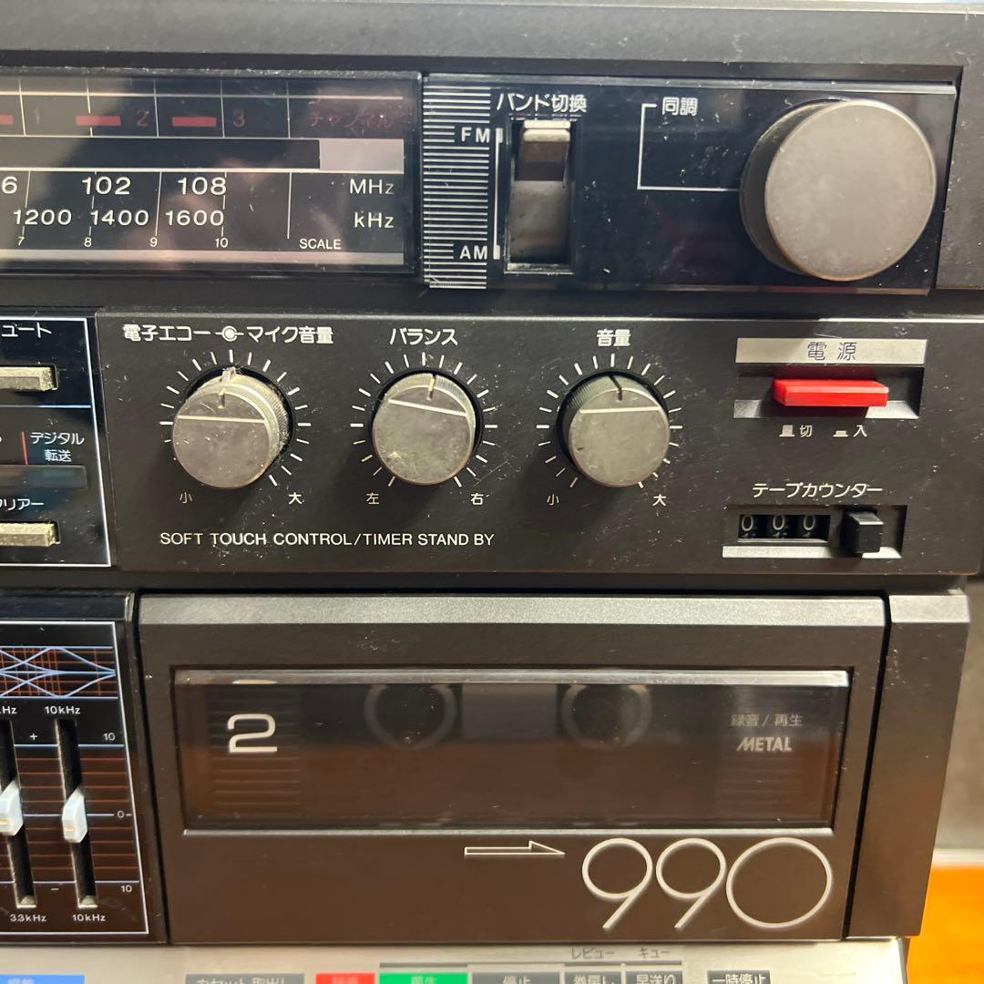 昭和レトロ SHARP MR-990 ステレオメロディ ダブルカセット ラジカセ