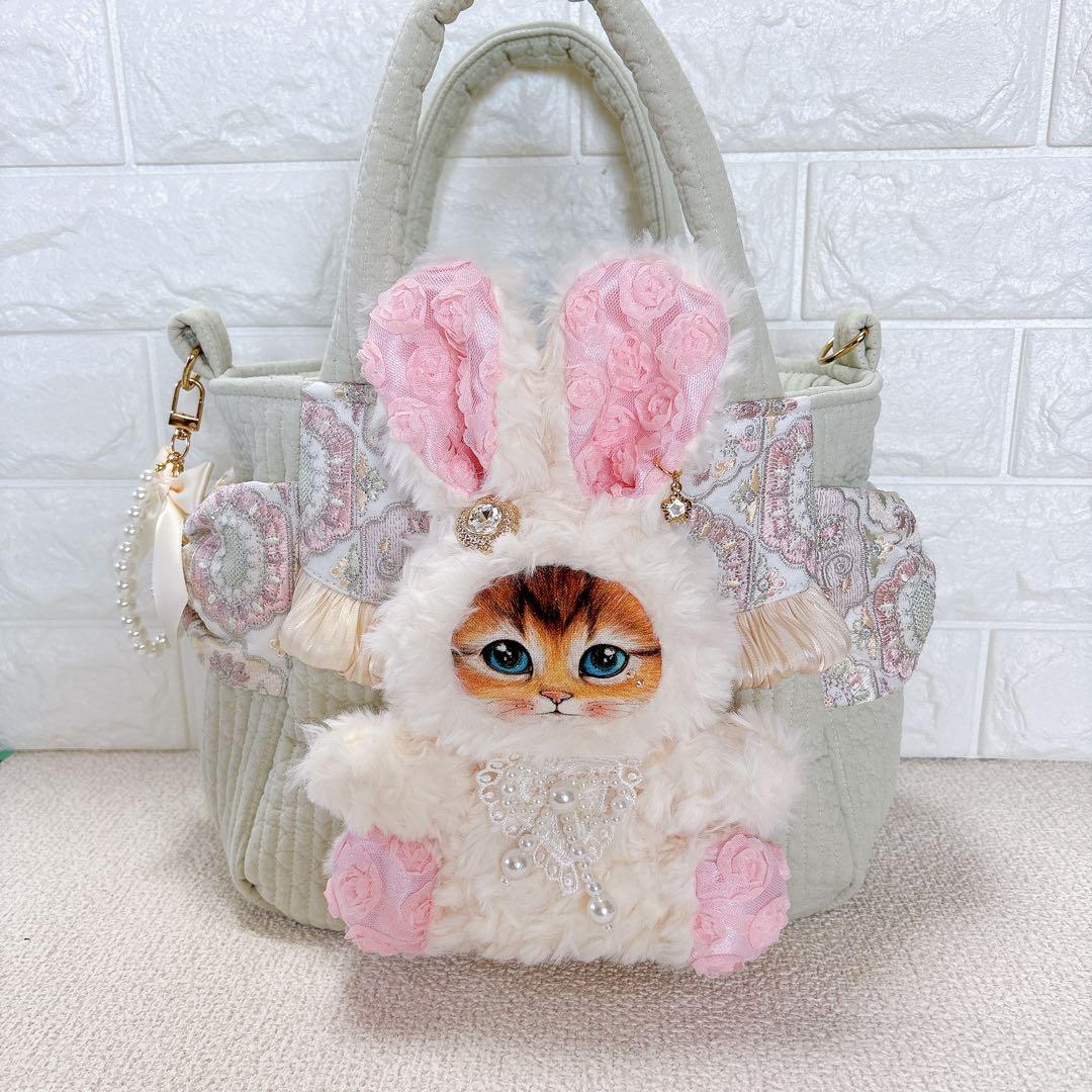 コヤンイサムチョン ハンドメイド サイドポケットトートバッグ ミント