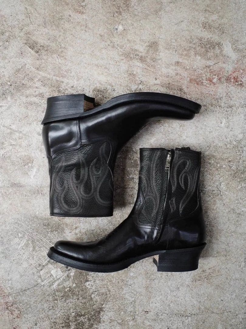 Vintage Ashen Flame Zip-up Heel Boot ブーツ - メルカリ