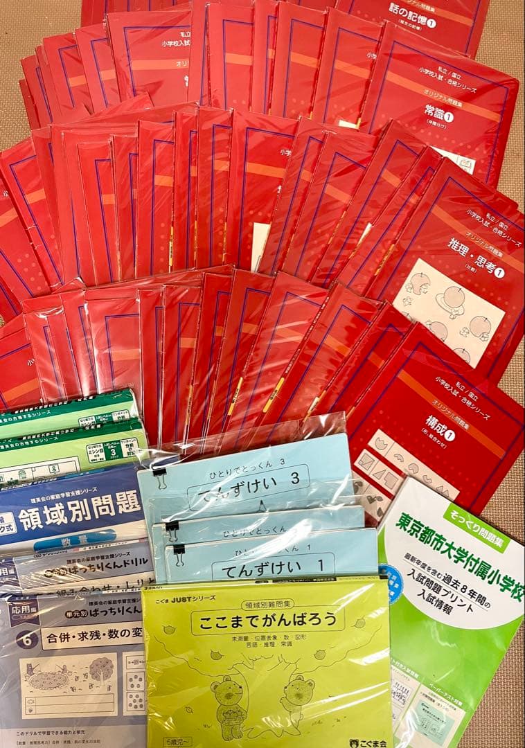 改訂版しんが会オリジナル問題集(赤本)63冊 中古2020年発行＋問題集10冊 伸芽会 オリジナル問題集63全冊セット (目安進行表つき) - メルカリ