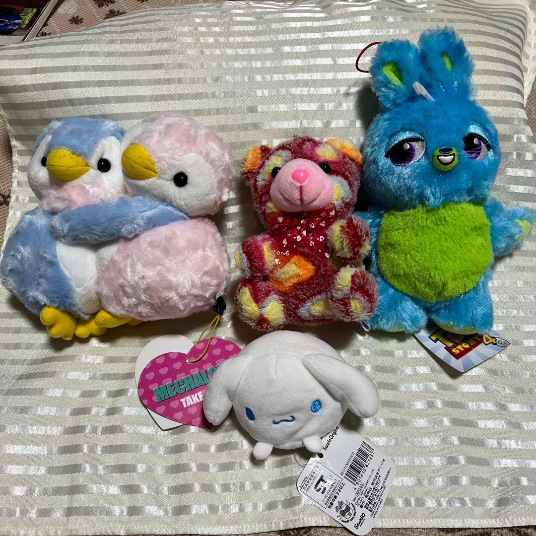 トイ・ストーリー4 ぬいぐるみセット（青いウサギ、カラフルなクマ、鳥