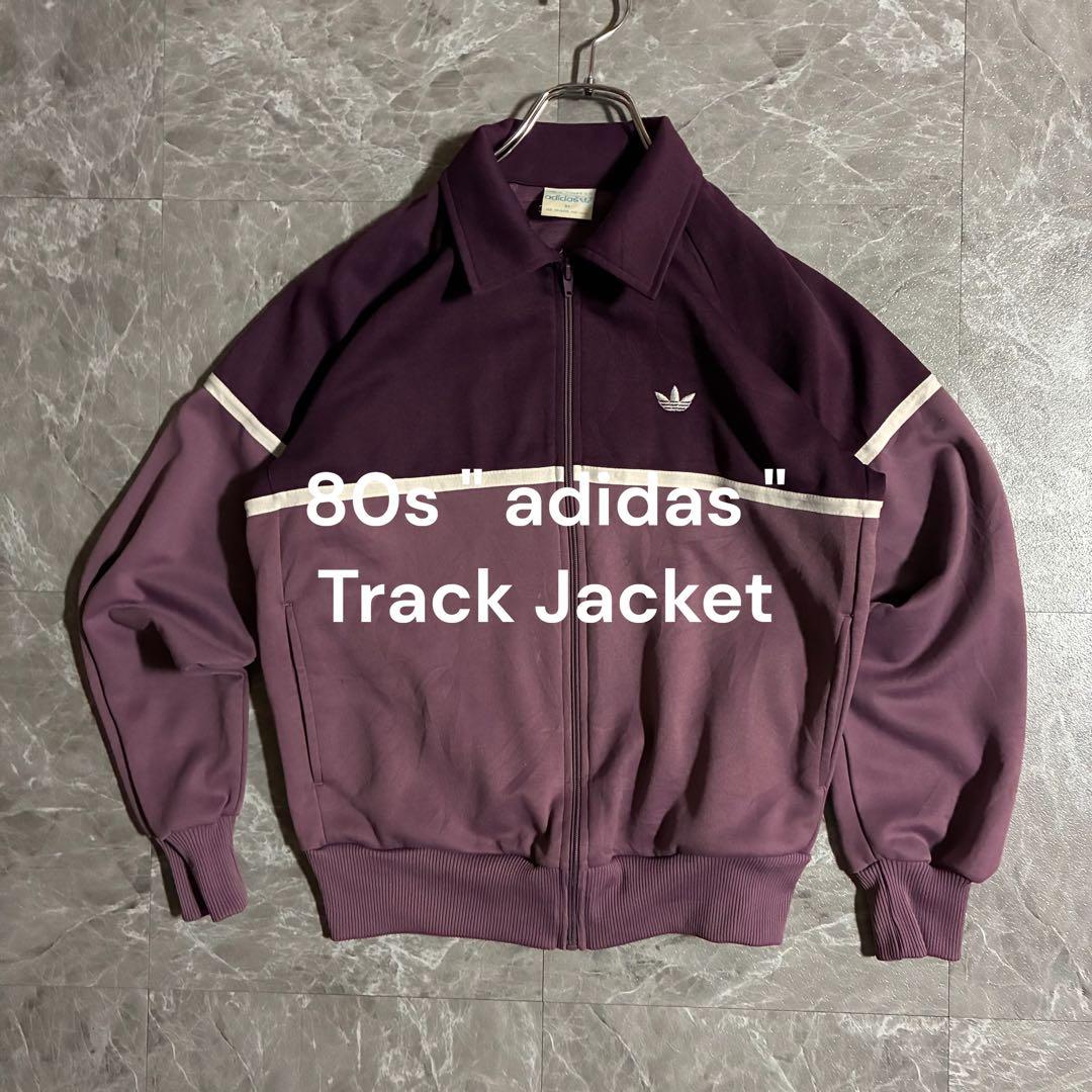 希少】80s adidas トラックジャケット M あずきカラー 刺繍ロゴ - メルカリ