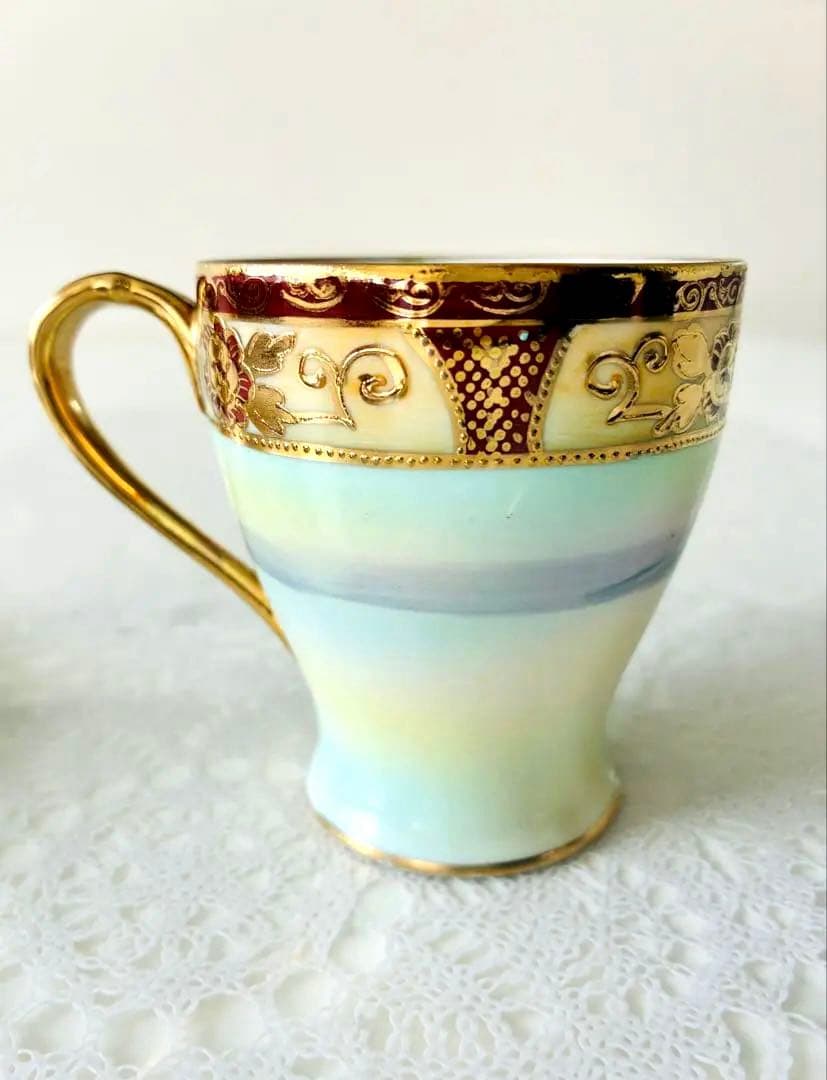 オールドノリタケ カップとソーサーセット M印 ハンドペイント