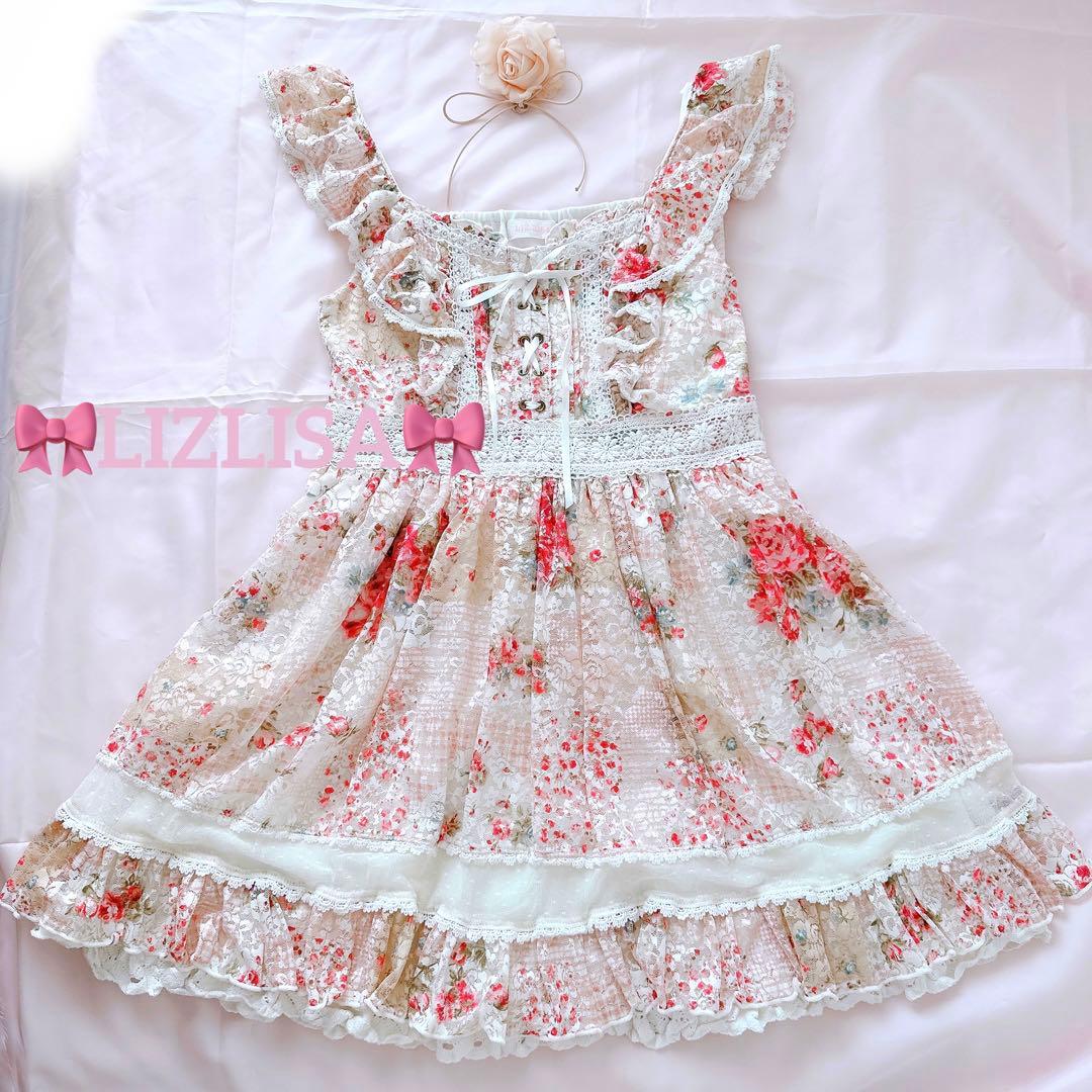 LIZLISA✨姫カジ 姫ギャル 平成 当時物 y2k レース 花柄 ワンピース