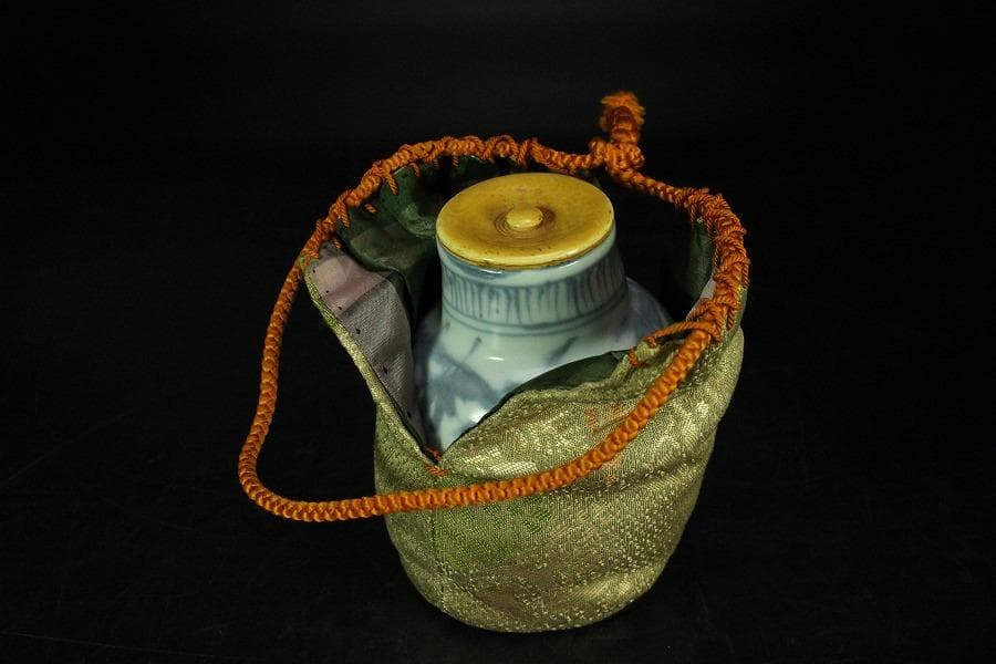 中国美術 古染付 祥瑞 茶入 明時代 唐物 鹿角蓋 茶道具伝来(K-XA856