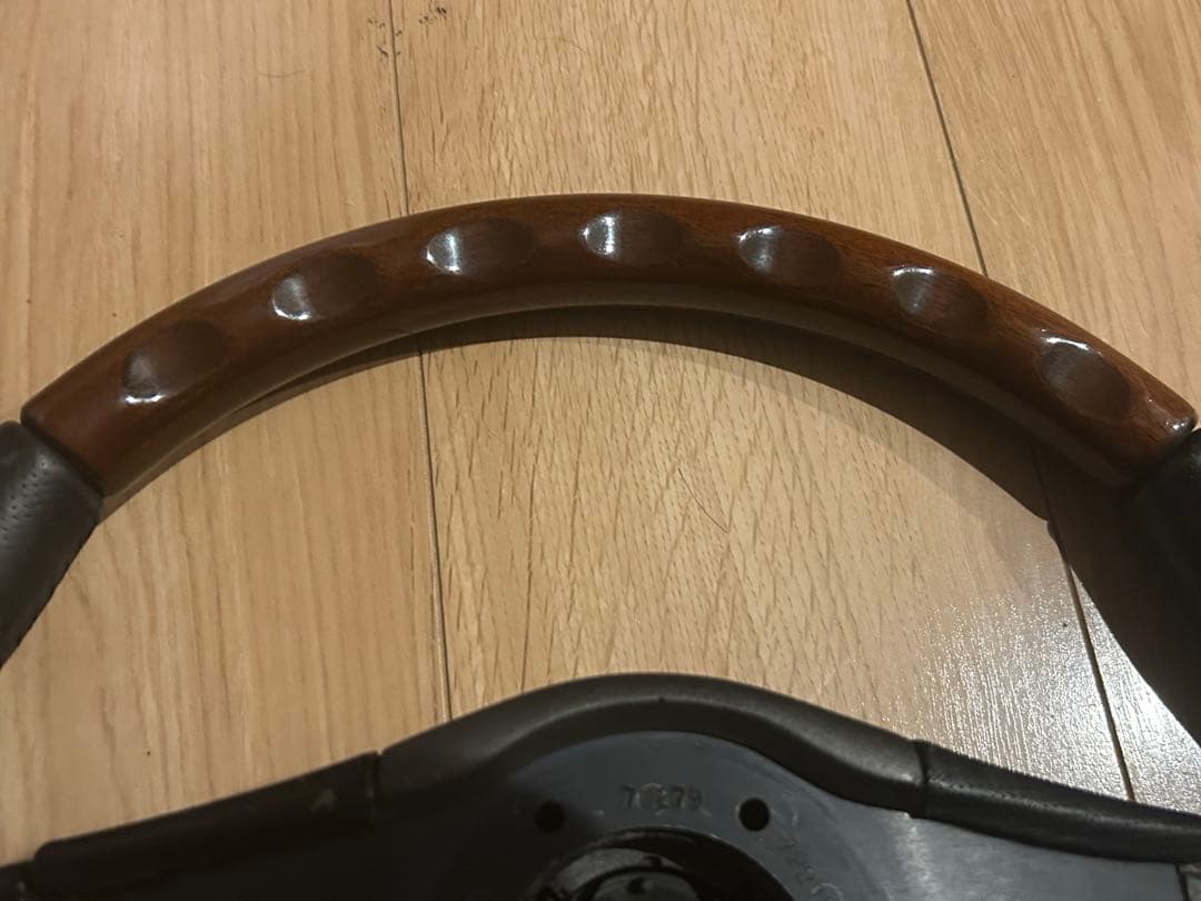 当時物】NARDI ナルディ ウッドレザーコンビステアリング FET刻印あり