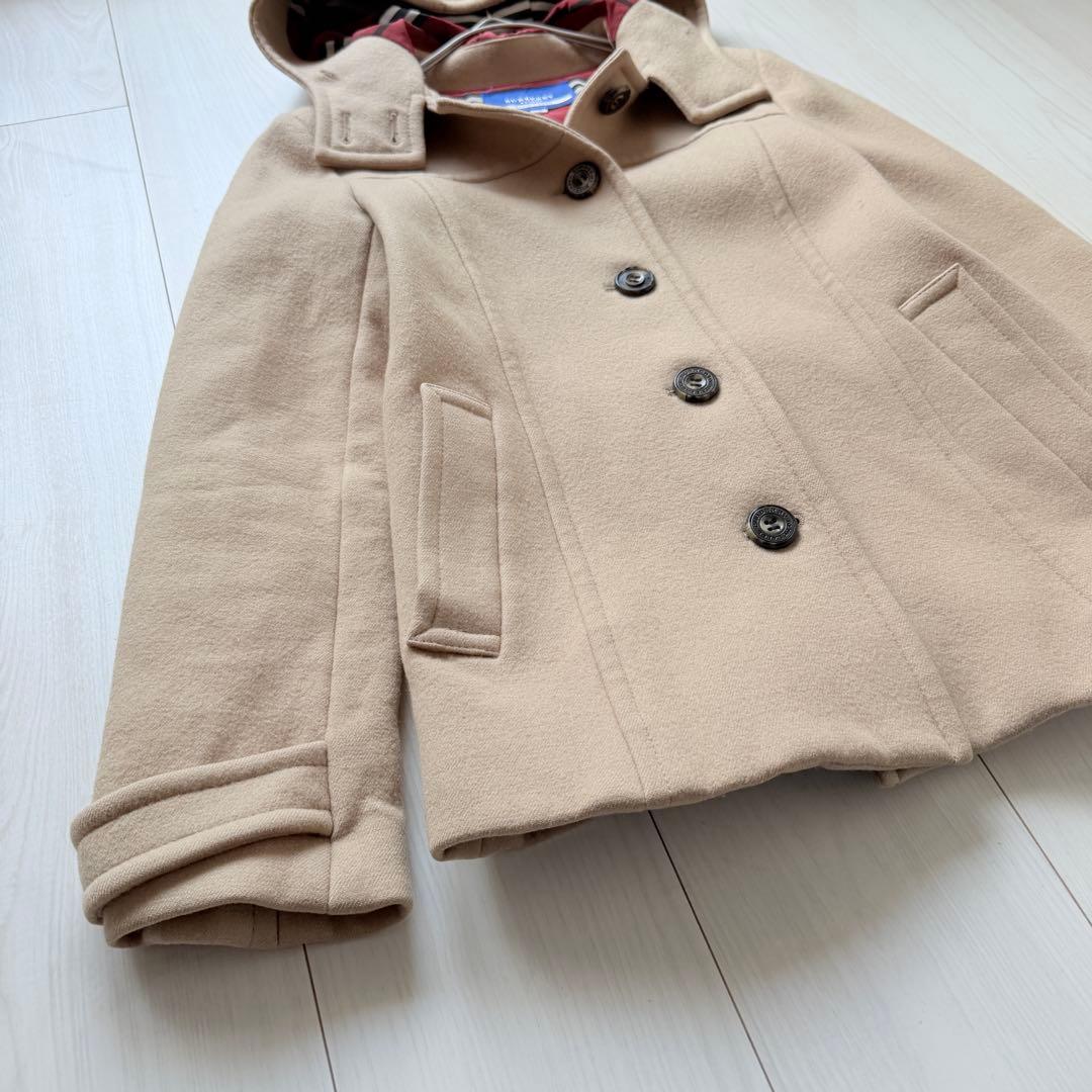 希少✨バーバリーブルーレーベル ウール フーデットコート ショート
