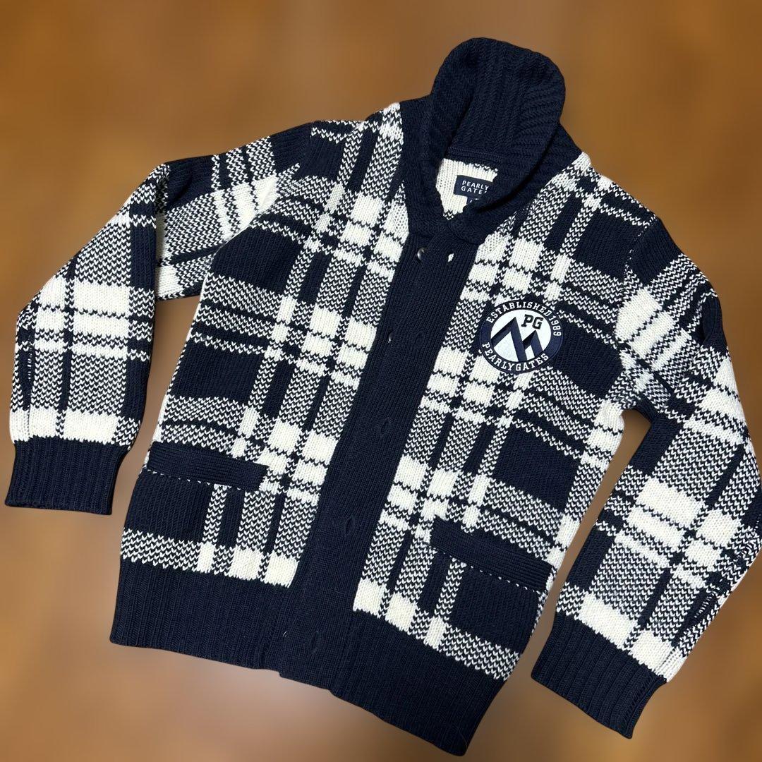 PEARLY GATES チェック柄ニット 4 - メルカリ