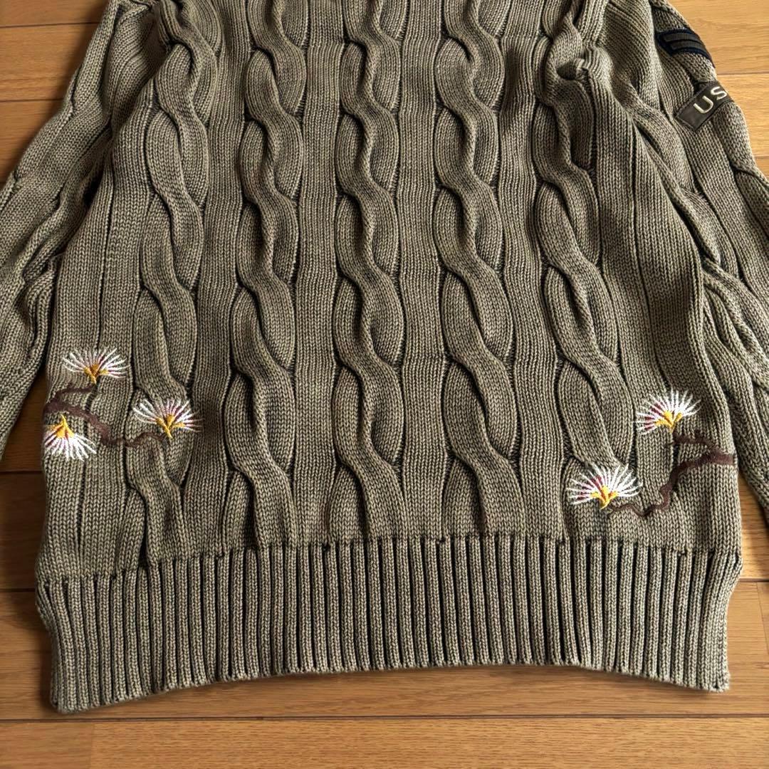 POLO RALPH LAUREN コットンケーブルニット 刺繍 エンブレム - メルカリ