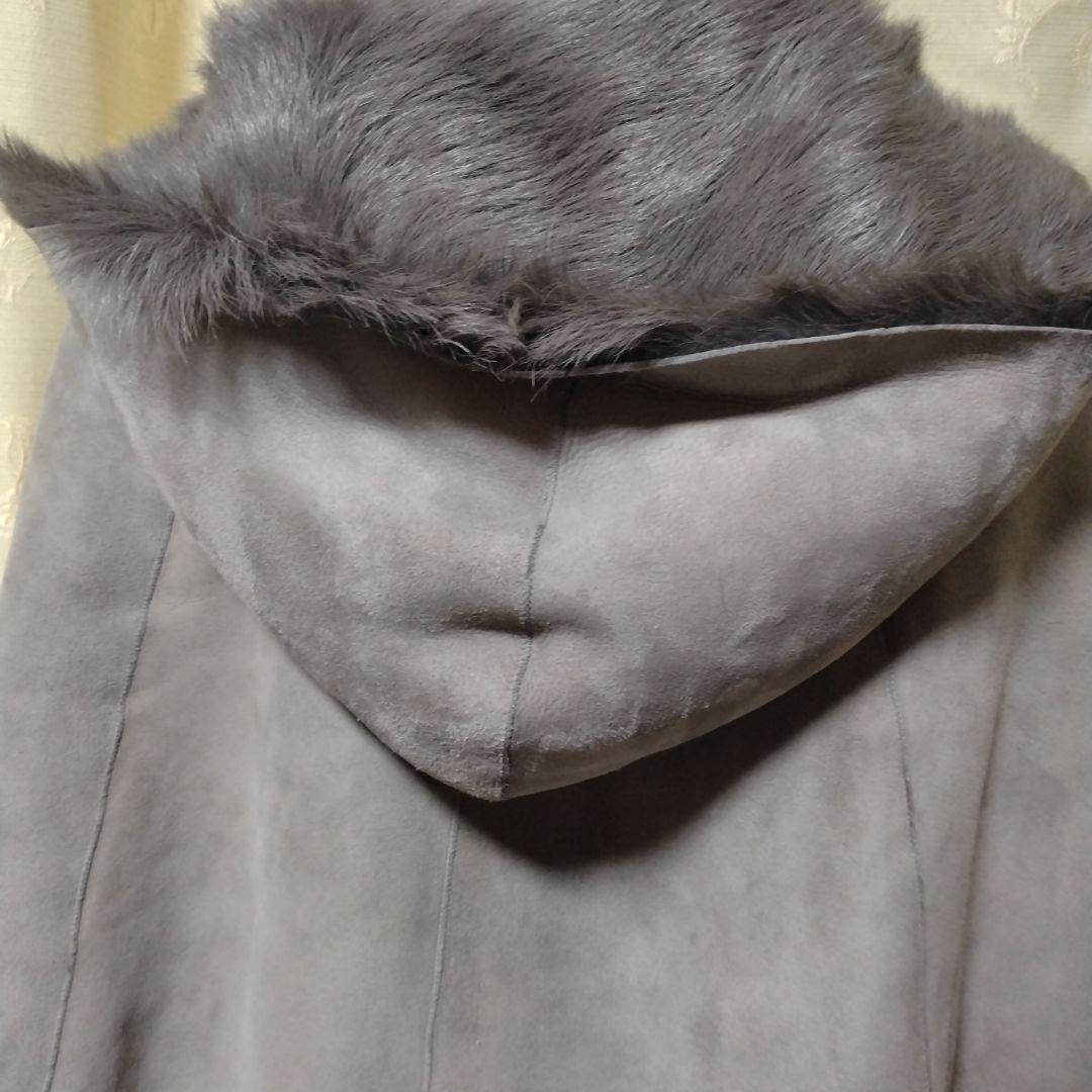 去年の品✩新同✩ムートン✩ポンチョ✩マント✩グレー✩柔らか