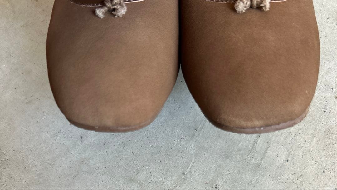 SHISEI/シーセイ 23.5cm スエード ボア フラットパンプス