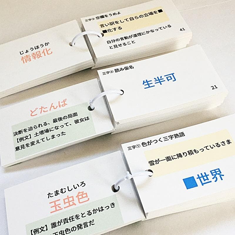 090】三字熟語の暗記カード サピックス 言葉ナビ 中学入試国語 単語
