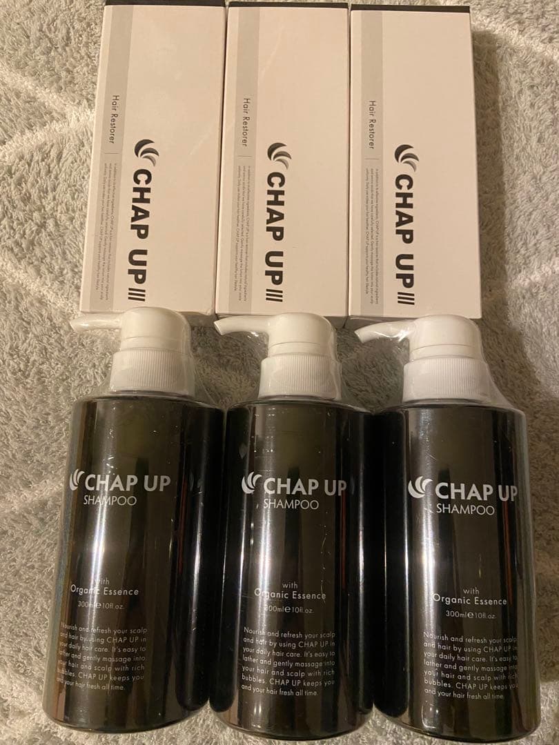 CHAP UP シャンプー 300ml3本、薬用育毛剤 120ml3本【計6本】 チャップアップ（CHAP UP） 公式 医薬部外品 育毛剤 120ml 3本 メンズ