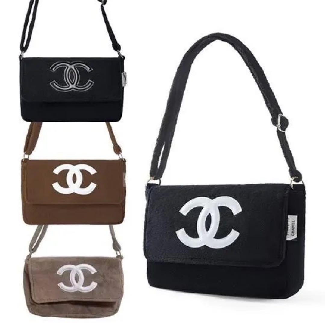 CHANEL シャネル ミニバッグ ポーチ ブラック×ブラックロゴ - メルカリ