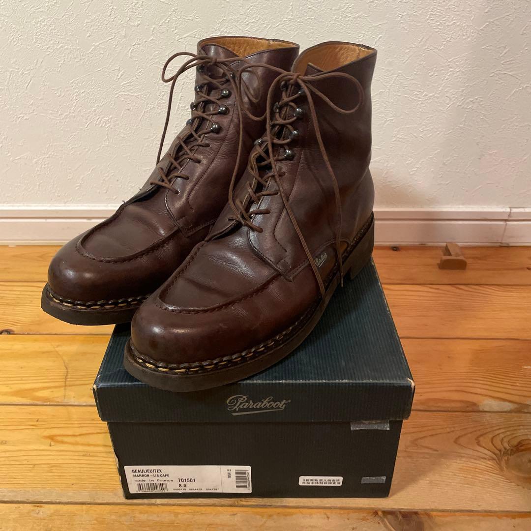 パラブーツ ボーリュー 8.5 パラブーツ BEAULIEU(ボーリュー)Uチップブーツ シャンボード ブーツ版