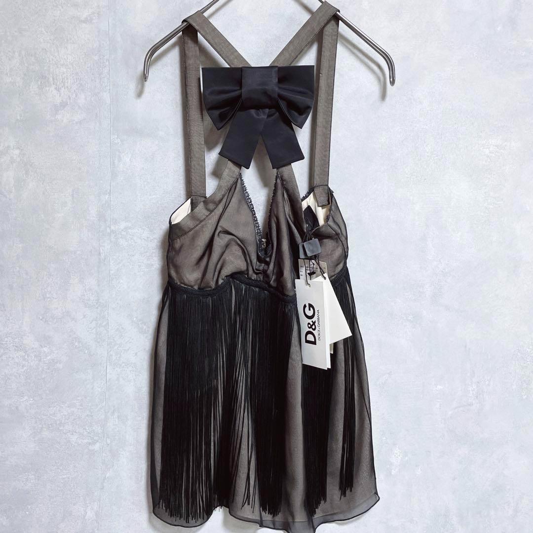 タグ付き】ドルチェ＆ガッバーナ ブラックタッセル シルク ボウディテール