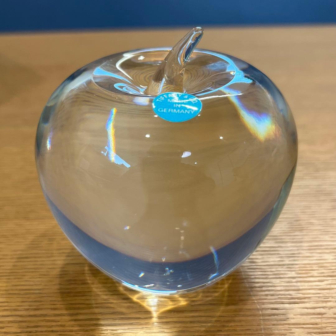 ティファニー クリスタル アップル ペーパーウェイト ガラス リンゴ