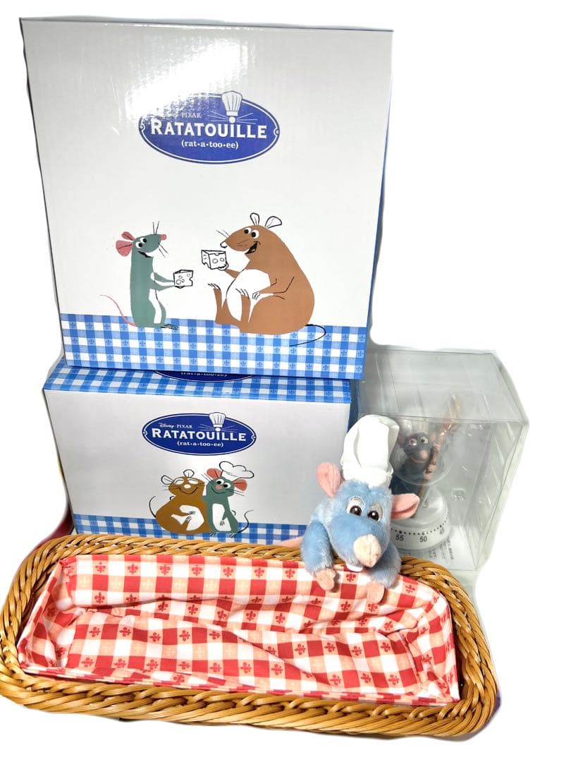 レミー タイマー プレート 皿　カトラリー　ディズニー＆ピクサー 4点セット Disney（ディズニー） エプロン ＆ ランチプレート セット お食事