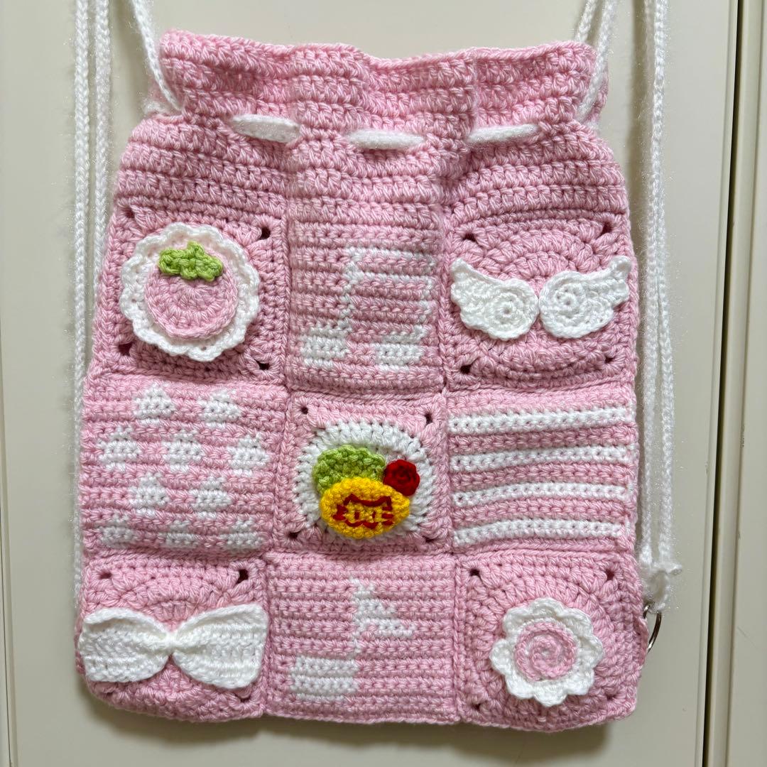 ハンドメイド 編み物 ナップサック 平成女児 - メルカリ