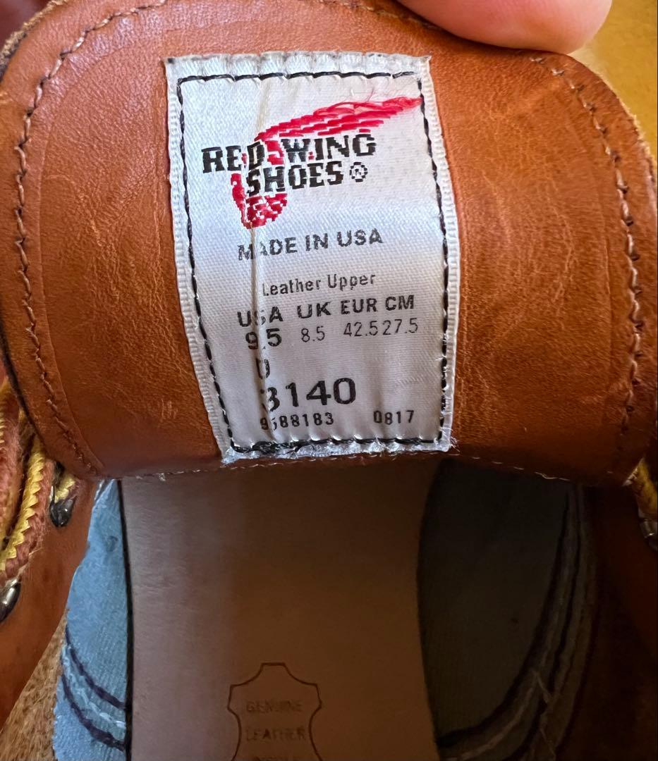 【美品】RED WING 3140 チャッカブーツ 9.5D 27.5cm