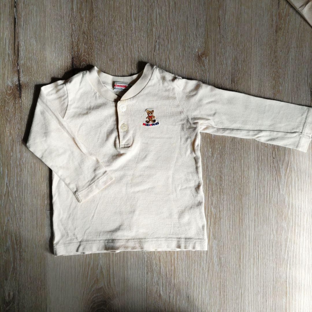 MIKIHOUSE アイボリー クマ刺繍 長袖Tシャツ - メルカリ