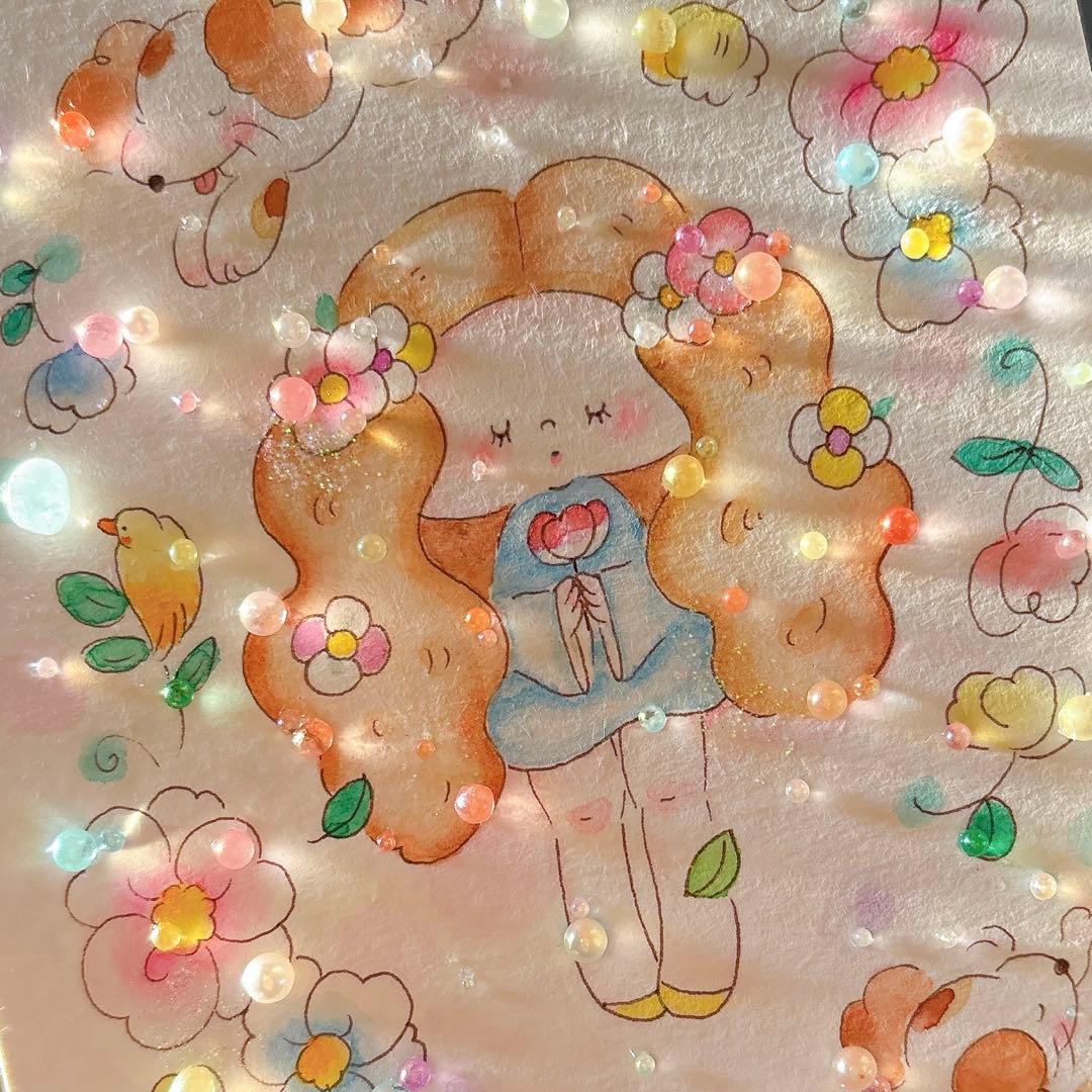 グラスアート イラスト 水彩画 原画 - メルカリ