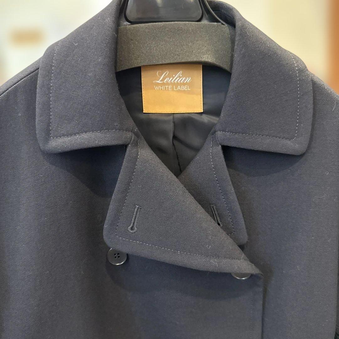 レリアン ホワイトレーベル11号 近年タグ 濃紺 ウールのピーコート 冬