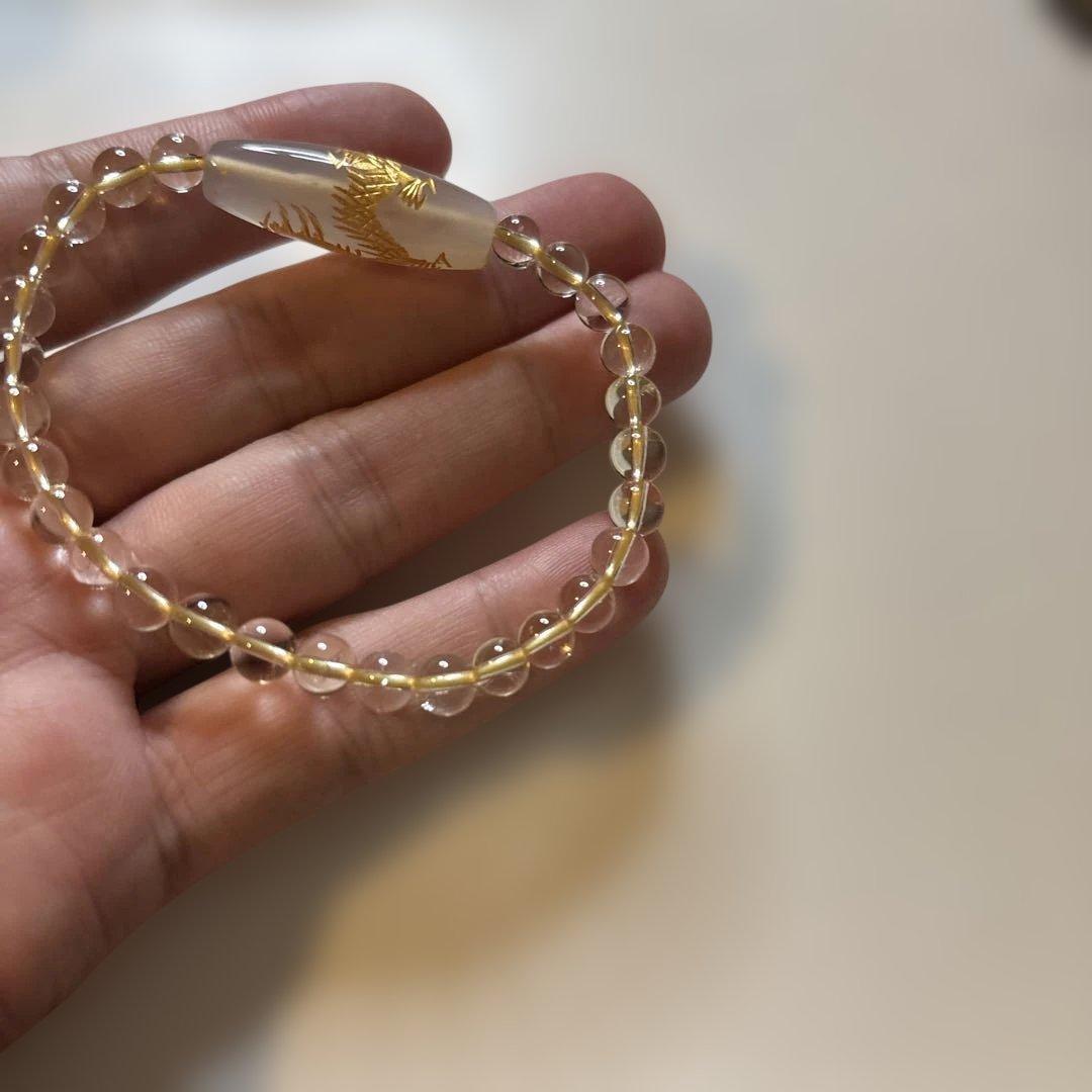 手彫り白めのう金龍神天珠さま！すんごい！ちーやん様オーダー】ハー