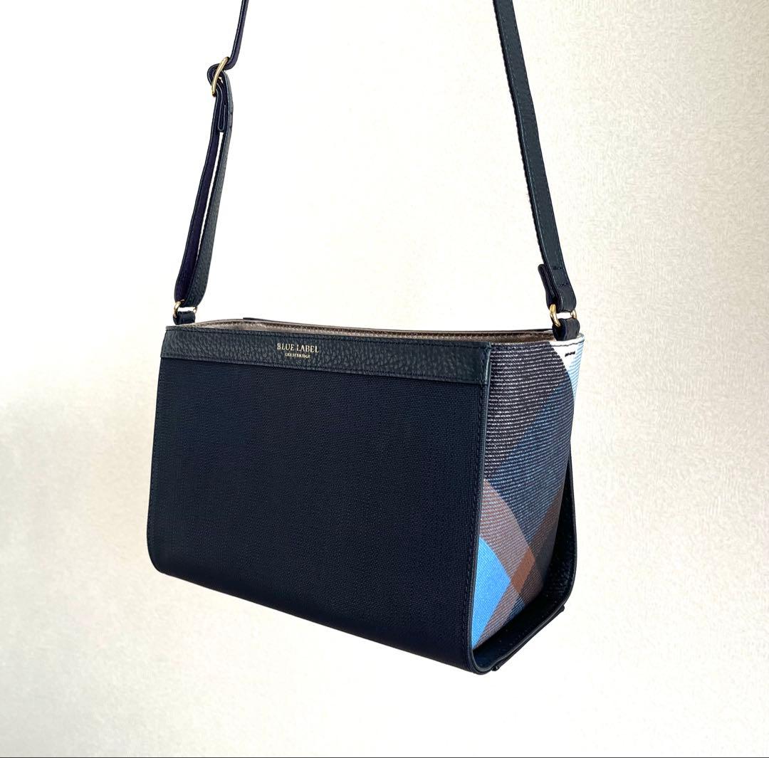 《美品》ブルーレーベルクレストブリッジ　ショルダーバッグ