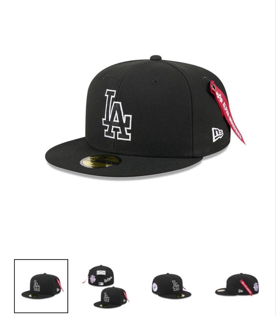 ニューエラ　alpha コラボキャップ　ドジャースキャップ　7 5/8 Runner Alpha Industries ロサンゼルス・ドジャース ブラック