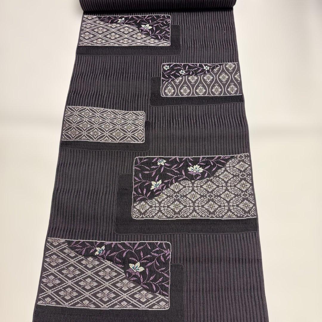 新品】名古屋帯 未仕立て パープルグレー