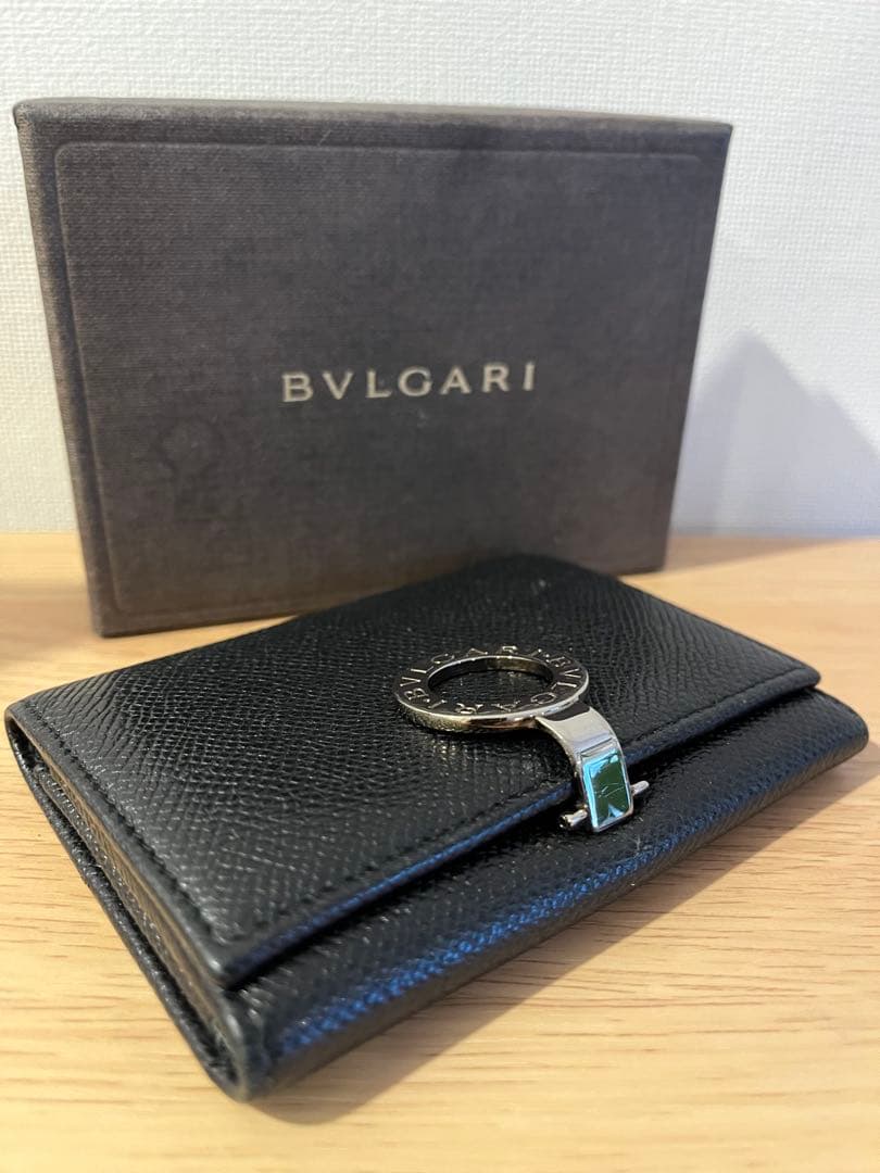 【週末限定セール】BVLGARI 名刺入れ　ブラック 鑑定済み 箱付き ブルガリ BVLGAR 名刺入れ カードケース 黒 ブラック
