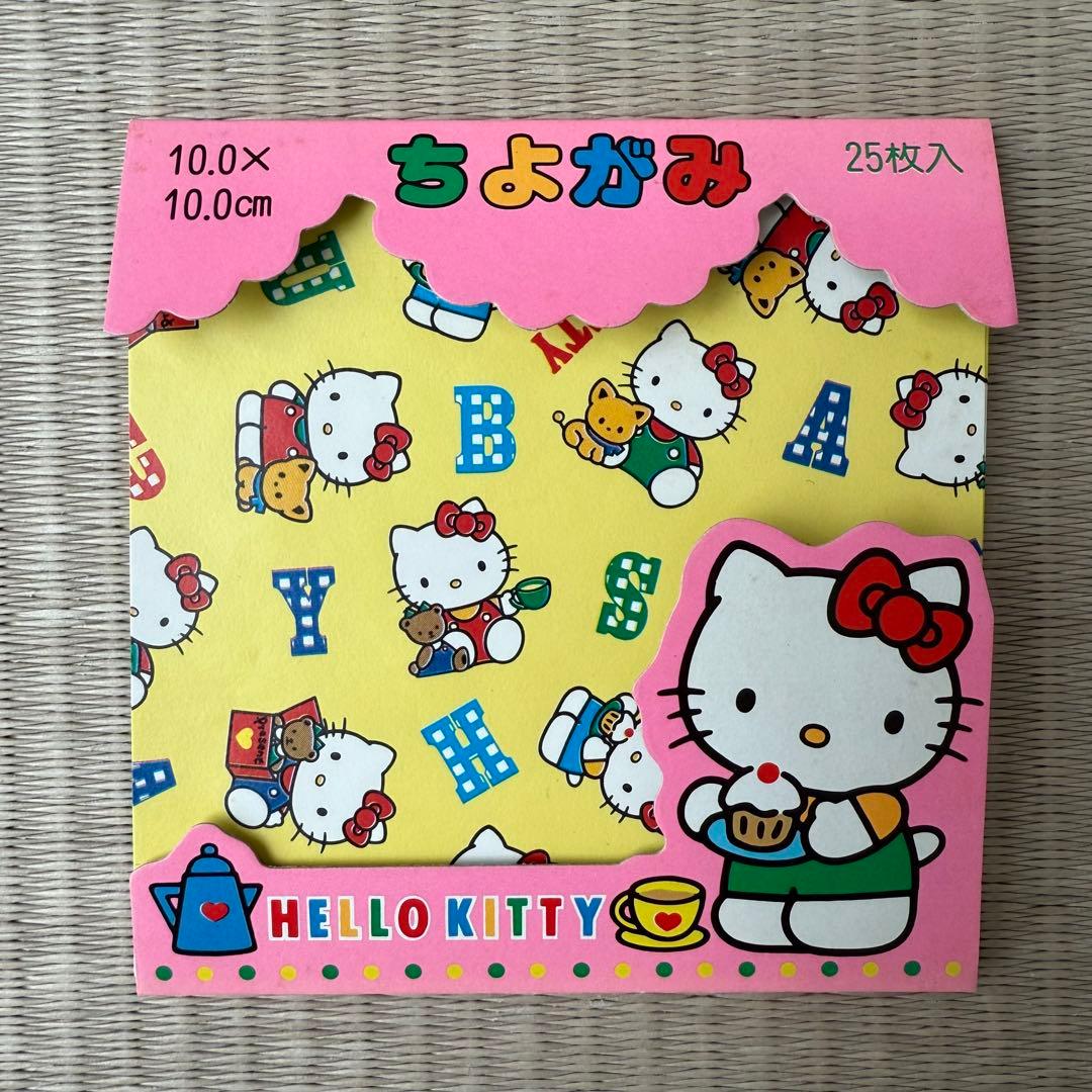 ハローキティ ちよがみ 1990 レトロサンリオ旧ロゴ日本製 おりがみ 未