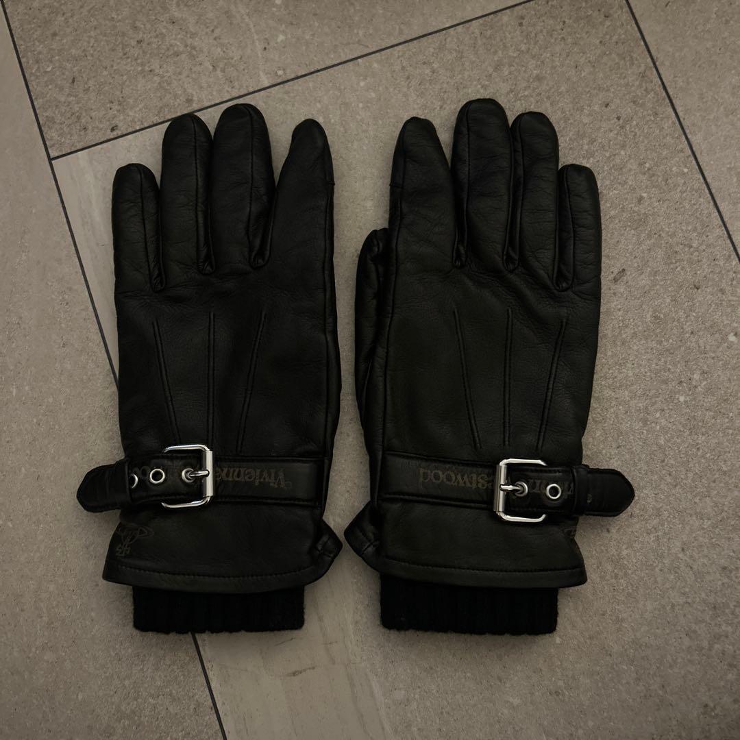 ヴィヴィアンウエストウッド バックル付きレザー手袋 黒 - メルカリ