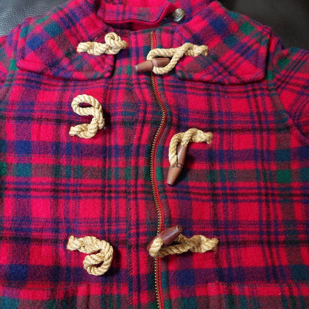 ラルフローレン ダッフルコート チェック柄 赤 120 - メルカリ