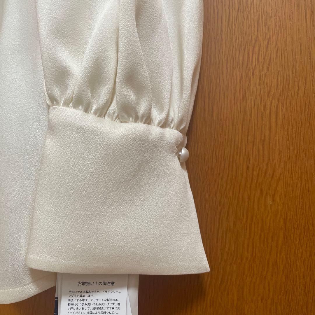 M´S GRACY アイボリー リボン付きブラウス 40