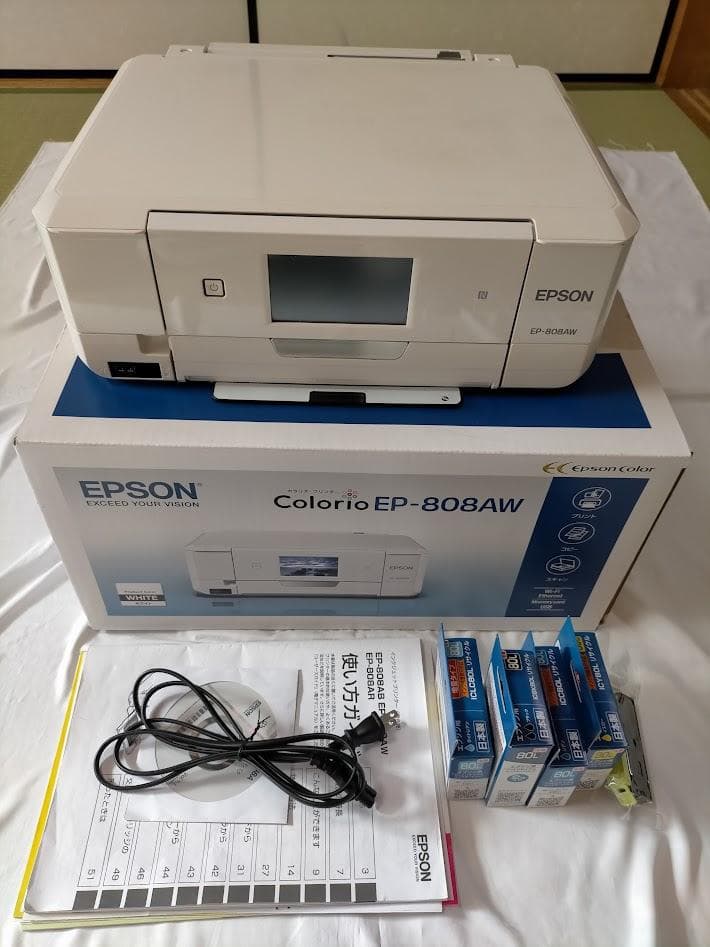中古　エプソンインクジェットプリンター　EP-808AW　インク付き Amazon.co.jp: 旧モデル エプソン プリンター インクジェット複合機