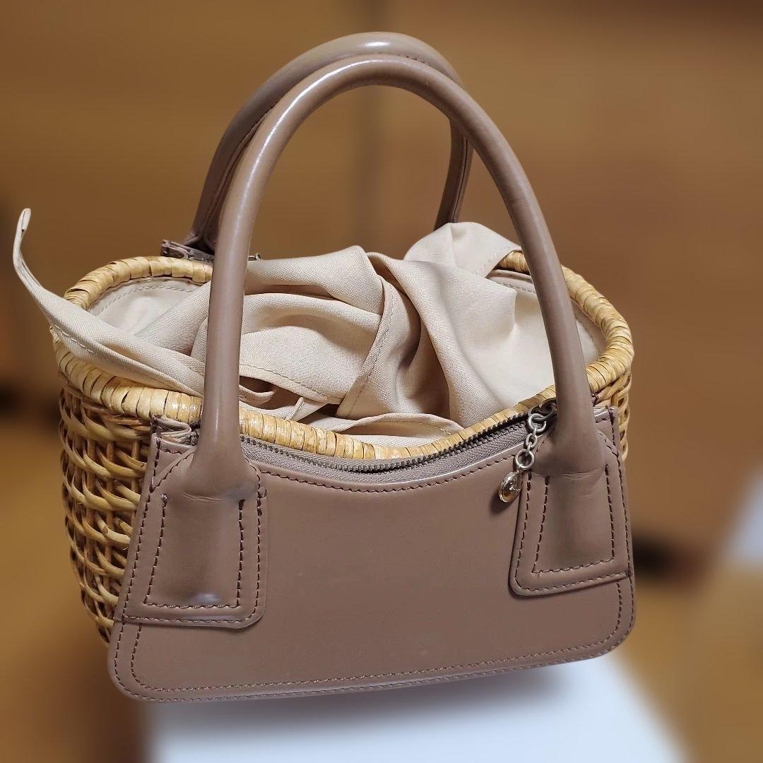 銀座かねまつ ブラウン かごバッグ Kanematsu(箱付き) - メルカリ