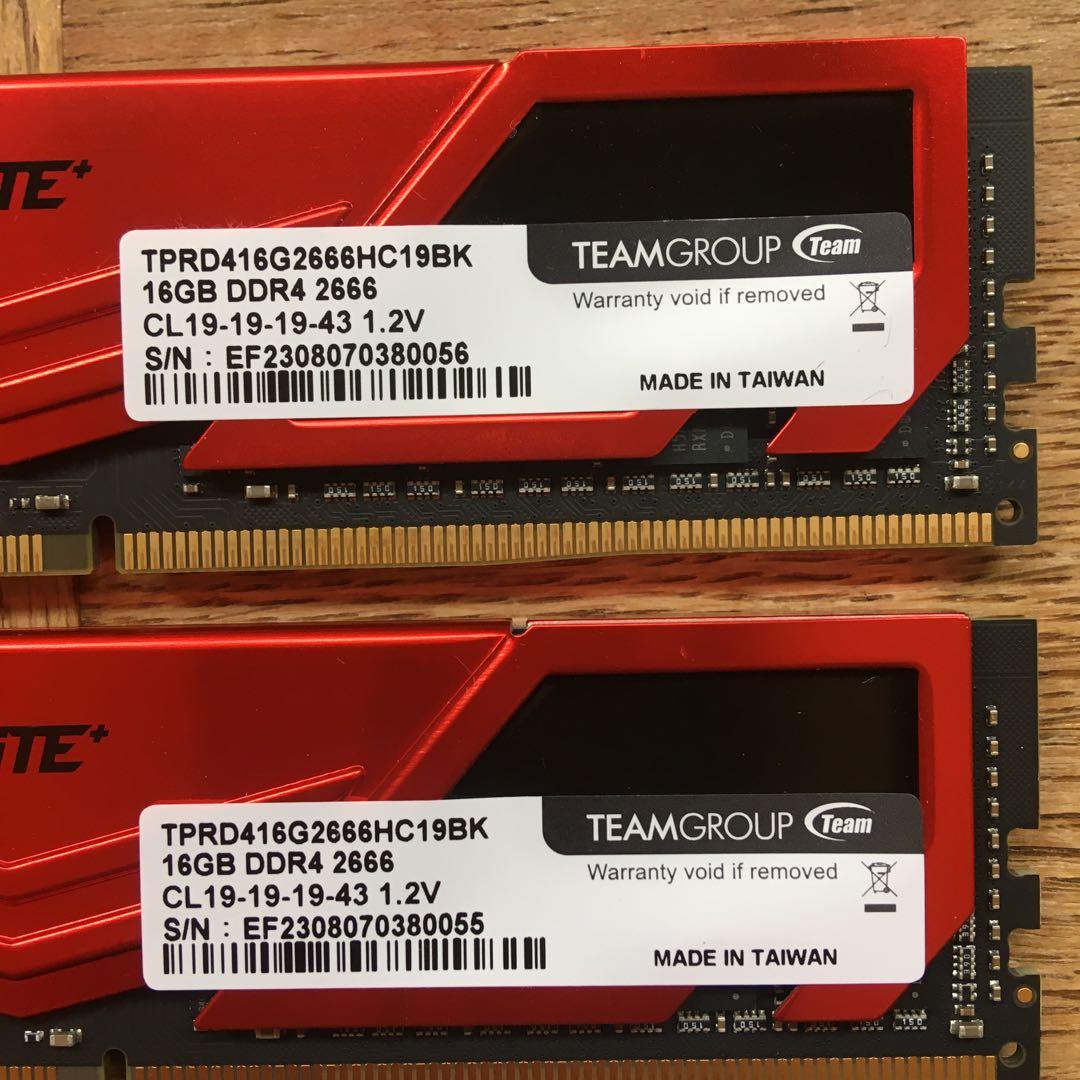 TEAMGROUP DDR4 2666MHz 2×16GB 32GB - メルカリ