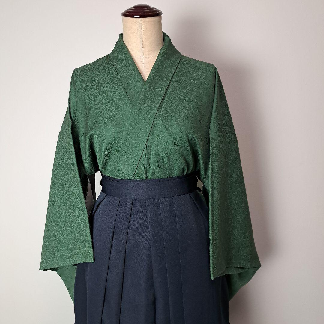 弓道 和服 着物 審査 緑色 紋付 - メルカリ