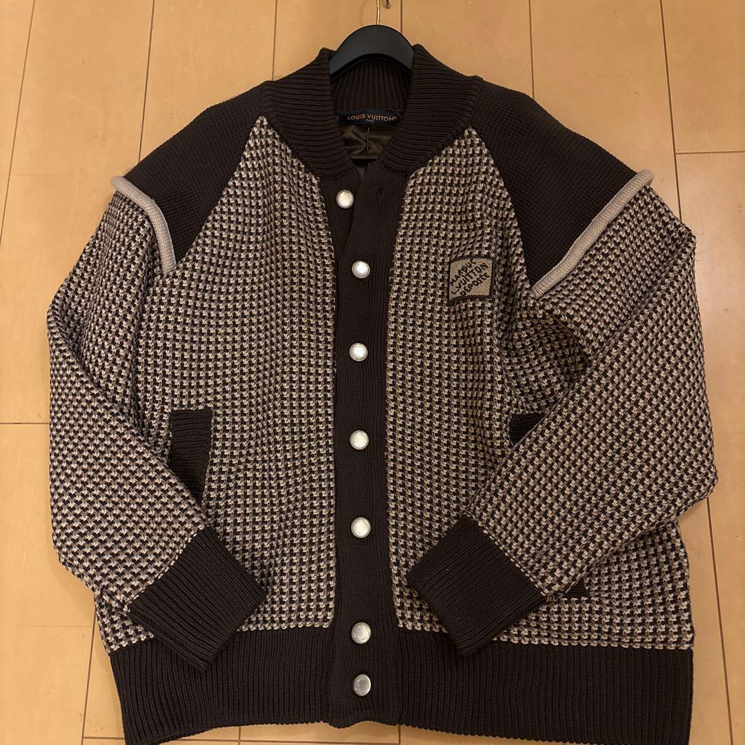 LVメンズ ニット ジャンパー ボタンコットンブレンドブルゾン 新品未