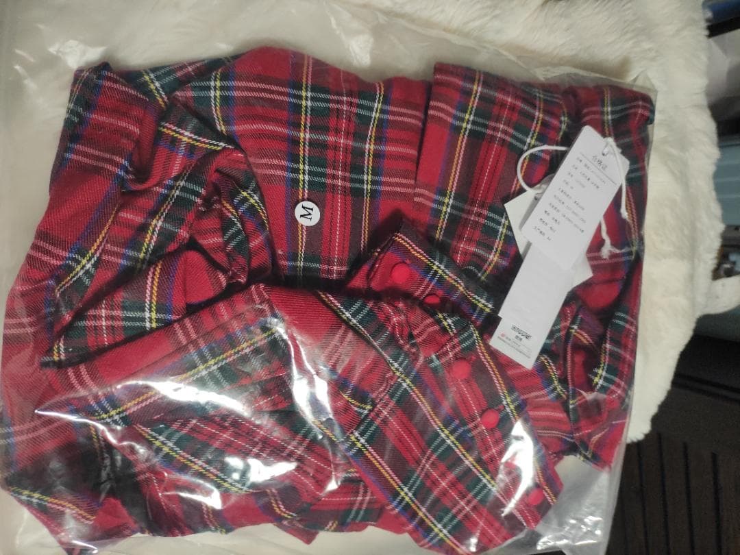 即納」CATCOCOONクラシカルドール 長袖 セットアップ 赤チェック