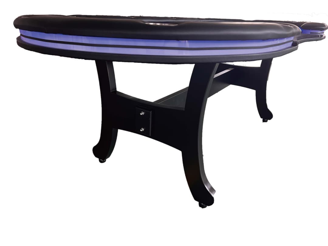 10人用LEDポーカーテーブル スマートフォン充電用USBポート付き