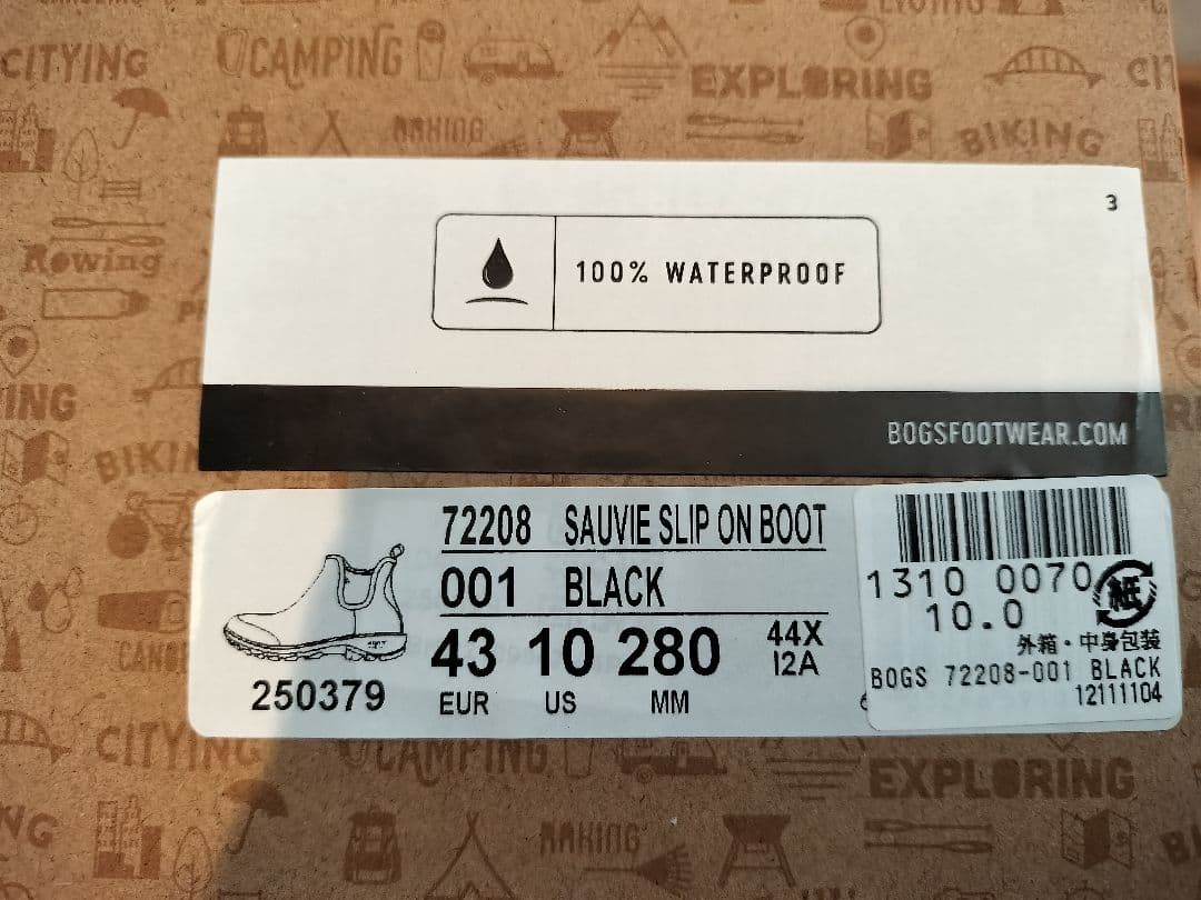 新品未使用[BOGS] 72208 ブラック 10(28.0cm)ボグス
